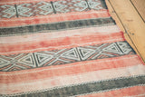 Jijim carpet detail, highlighting wine red striped bands and charcoal geometric motifs.