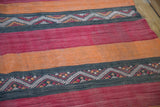 Charcoal stripe featuring white, orange, and red serrated geometric patterns.