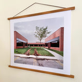 Schoolyard contemporary photograph by Joe Farrell displayed on a wall in a simple wood hanger.