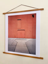 Joe Farrell 'Three Doors' contemporary color photograph, 16x20, displayed in a wood magnetic hanger.