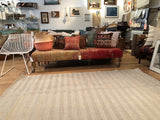 Dawn Collection gray variation handmade rug with a modern chevron pattern.