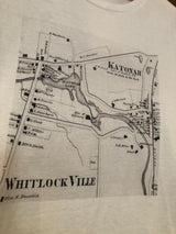 White cotton Womens Katonah Map Tee featuring vintage Whitlock Ville map section.