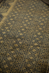 Detail of the thick, full wool pile showing the sheen of a vintage Ersari carpet.