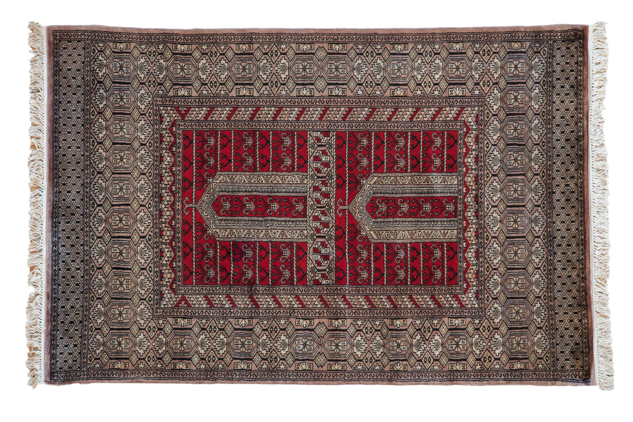 4x6 Vintage Fine Pakistani Turkmen Design Rug // ONH Item mc001689