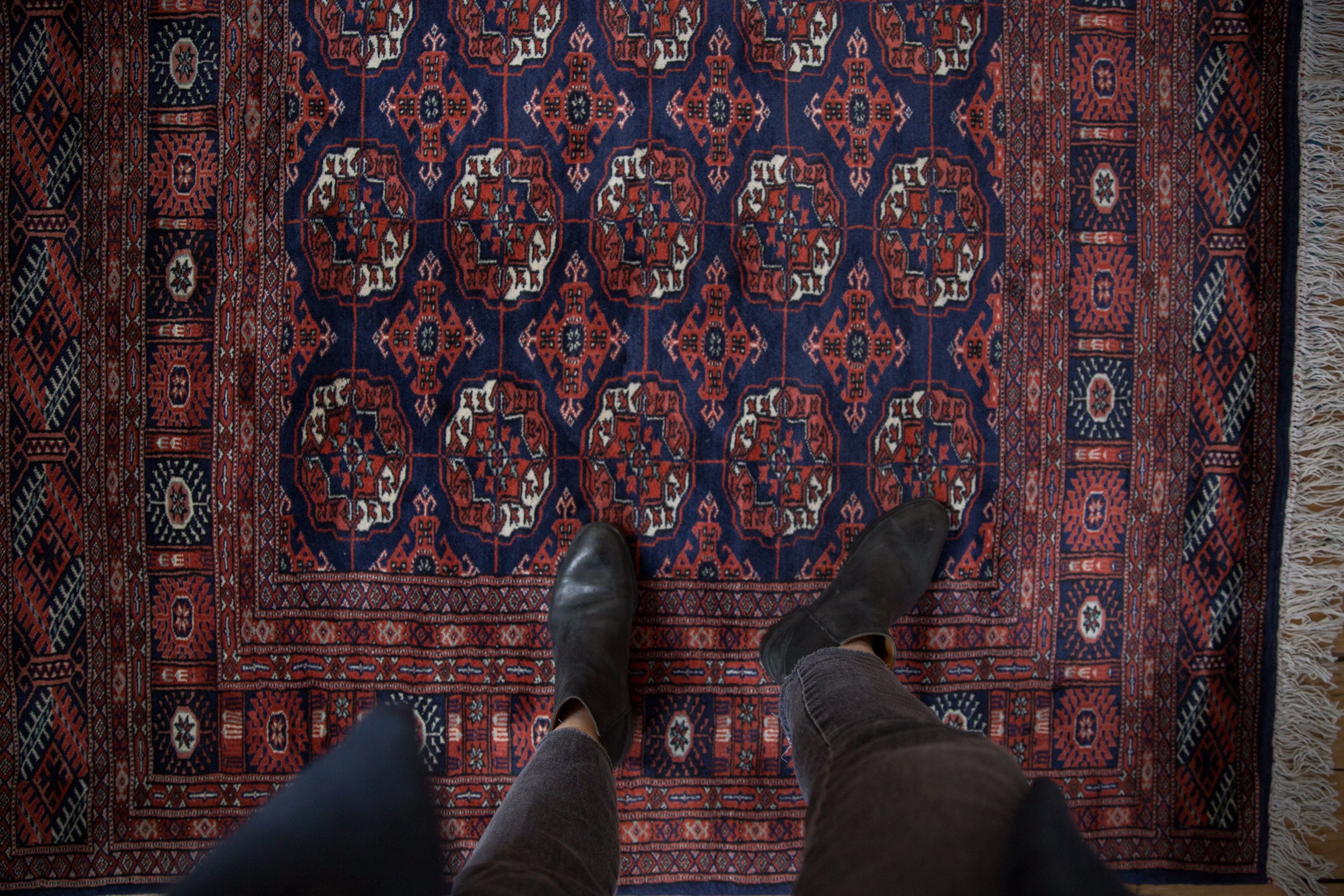 5x5 Vintage Fine Bokhara Square Rug // ONH Item mc002029 Image 1