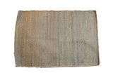 Cate Jute hand-woven rug, natural texture with gray and blue tones, 2x3 feet.