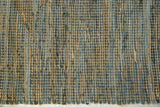 Textured close-up of the Clay Collection's handwoven blue-gray recycled leather and natural jute.