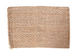 Saratoga jute rug mat, hand-woven with chunky natural texture, 2' x 3' size.