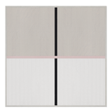 Louise Gray No. 2 quilt with modern geometric flax, ivory, black, and rose design.