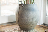 Oversize dark gray recycled rubber basket with distinct tire tread patterns, 16 inch diameter.