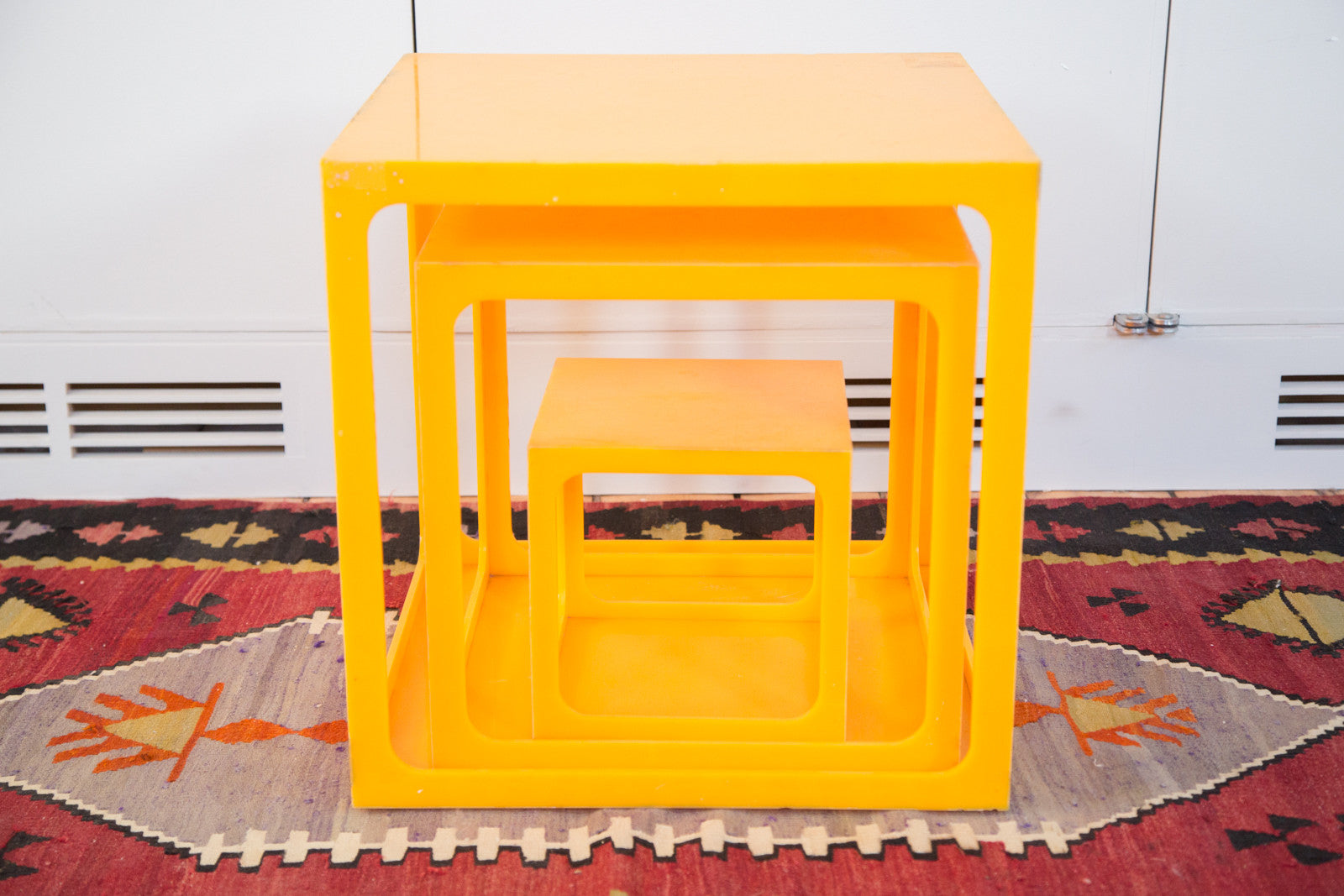 Retro Vintage Orange Nesting Cubes Storage // ONH Item RH120 Image 1