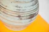 Martz ceramic lamp base, light blue and grey swirling handmade texture.