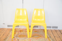 Retro Vintage Borg Wagner Yellow Chairs // ONH Item RH124