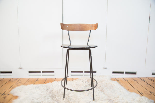 Vintage Clifford Pascoe Black Vinyl Barstool // ONH Item RH128