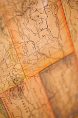 Aged detail of 1901 United States map showing Montana, Fort Custer, Wounded Knee.
