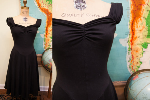 Vintage 80s Punk Label Betsey Johnson Black Dress // Size 6 - 8 // ONH Item 1665