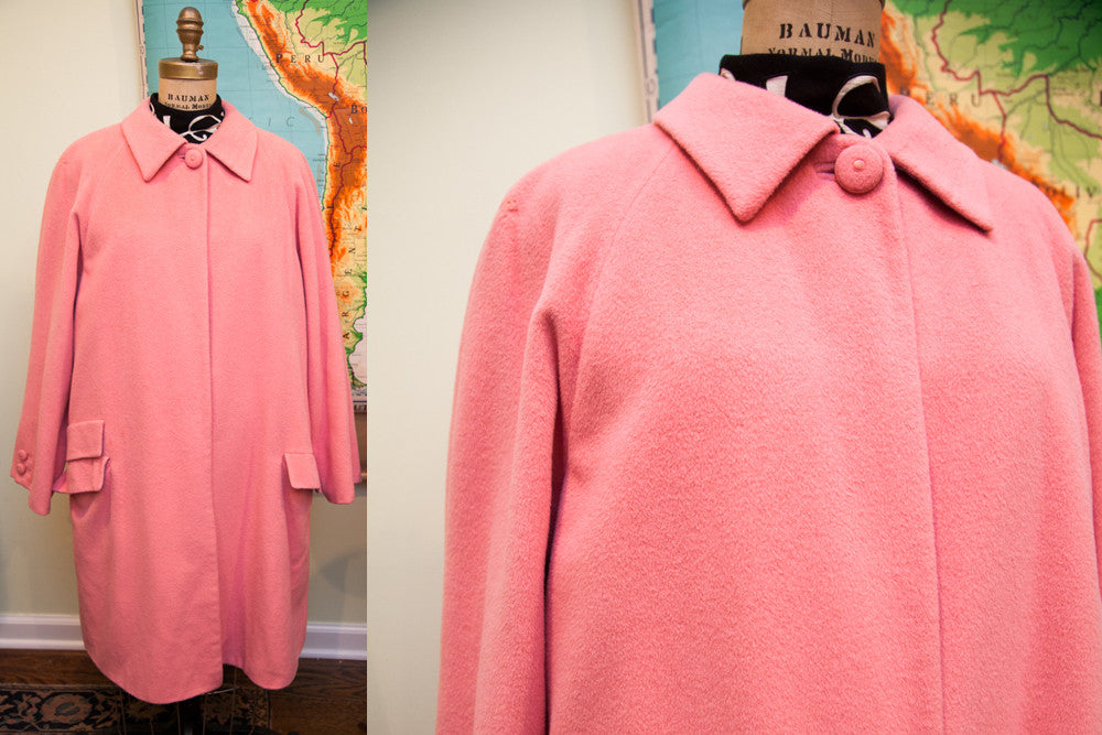 Vintage 90s Versace Couture Pink Coat // Size L - XL // ONH Item 1694