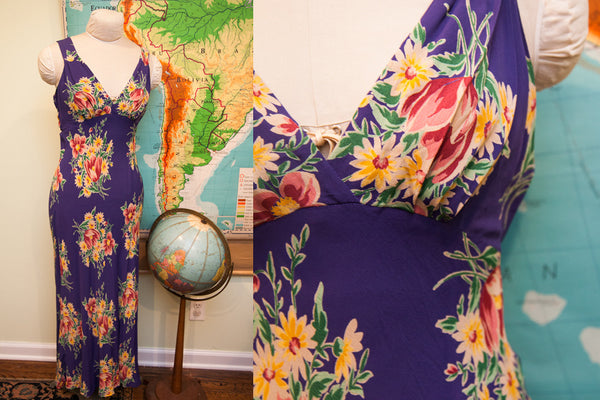 Vintage Betsey Johnson Floral Flowing Dress // Size 4 - 6 or XS - S // ONH Item 1711