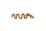 Vintage twisty iron snake sculpture with a rough, rust-colored patina.