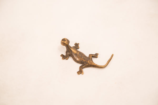Vintage Gecko Bronze Gold Weight