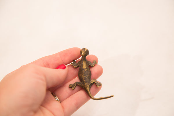 Vintage Gecko Bronze Gold Weight