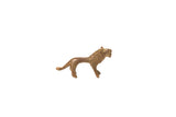 Vintage small lion bronze gold weight with a textured mane and oxidized finish.