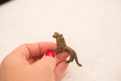 Vintage Oxidized Small Lion Bronze Gold Weight