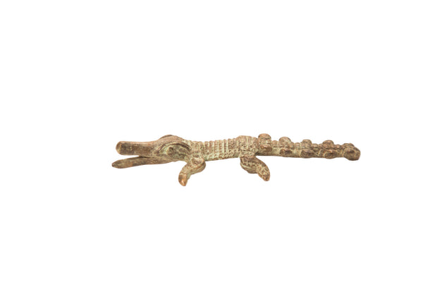 Vintage Oxidized Crocodile Bronze Gold Weight
