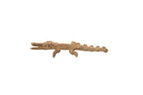 Vintage African bronze crocodile gold weight with a dark, textured patina.