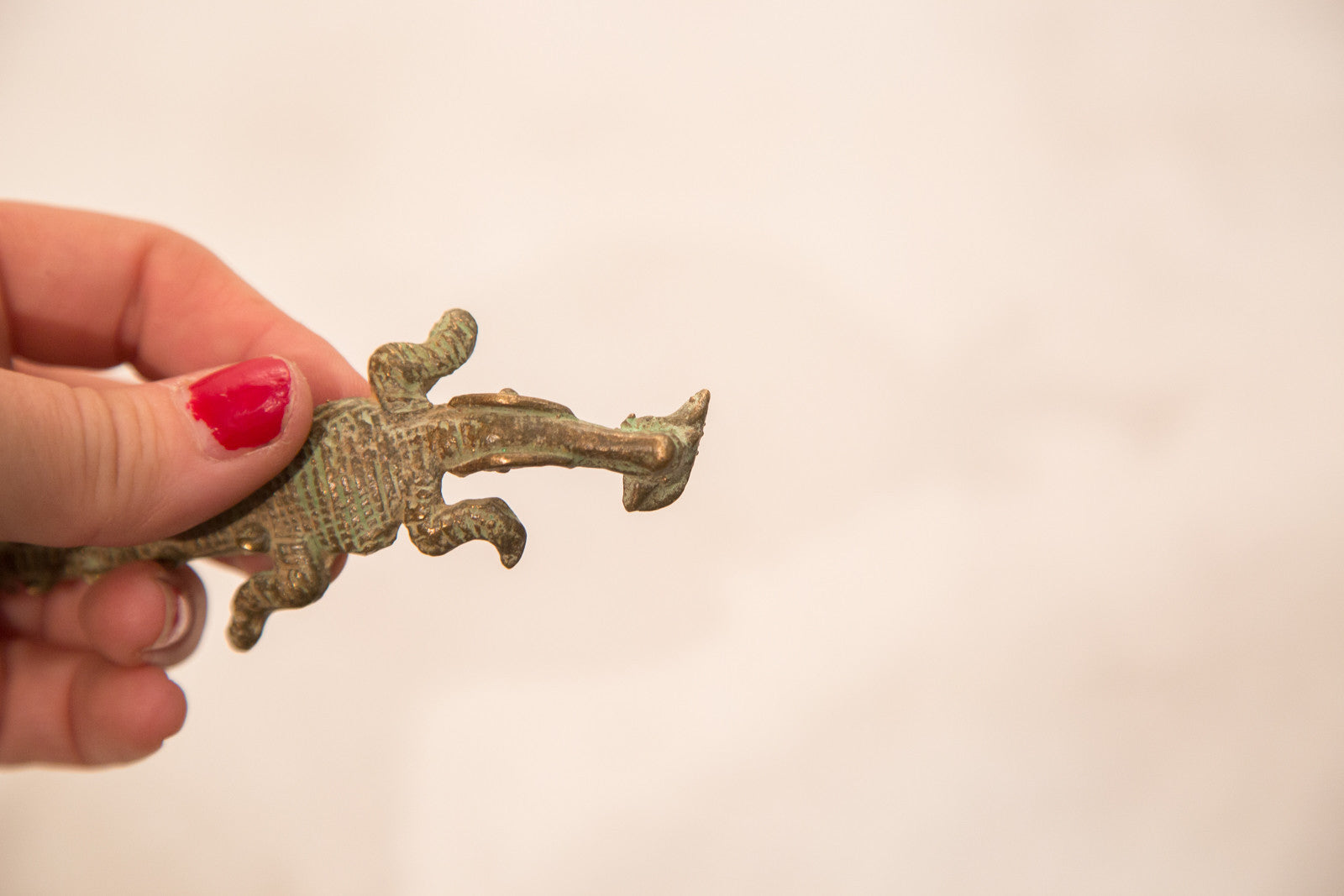 Vintage Oxidized Crocodile With Fish Bronze Gold Weight