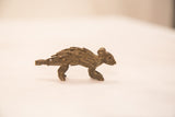 Collectible vintage bronze porcupine sculpture, textured with a rich, dark patina.
