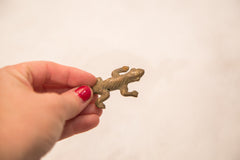 Vintage Lizard With Lines And Detail Bronze Gold Weight