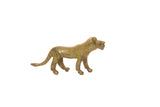 Vintage handmade bronze African lioness gold weight, collectible with aged patina, 4 inches.