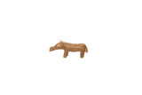 Vintage tiny hippo bronze gold weight with a stylized shape and aged patina.