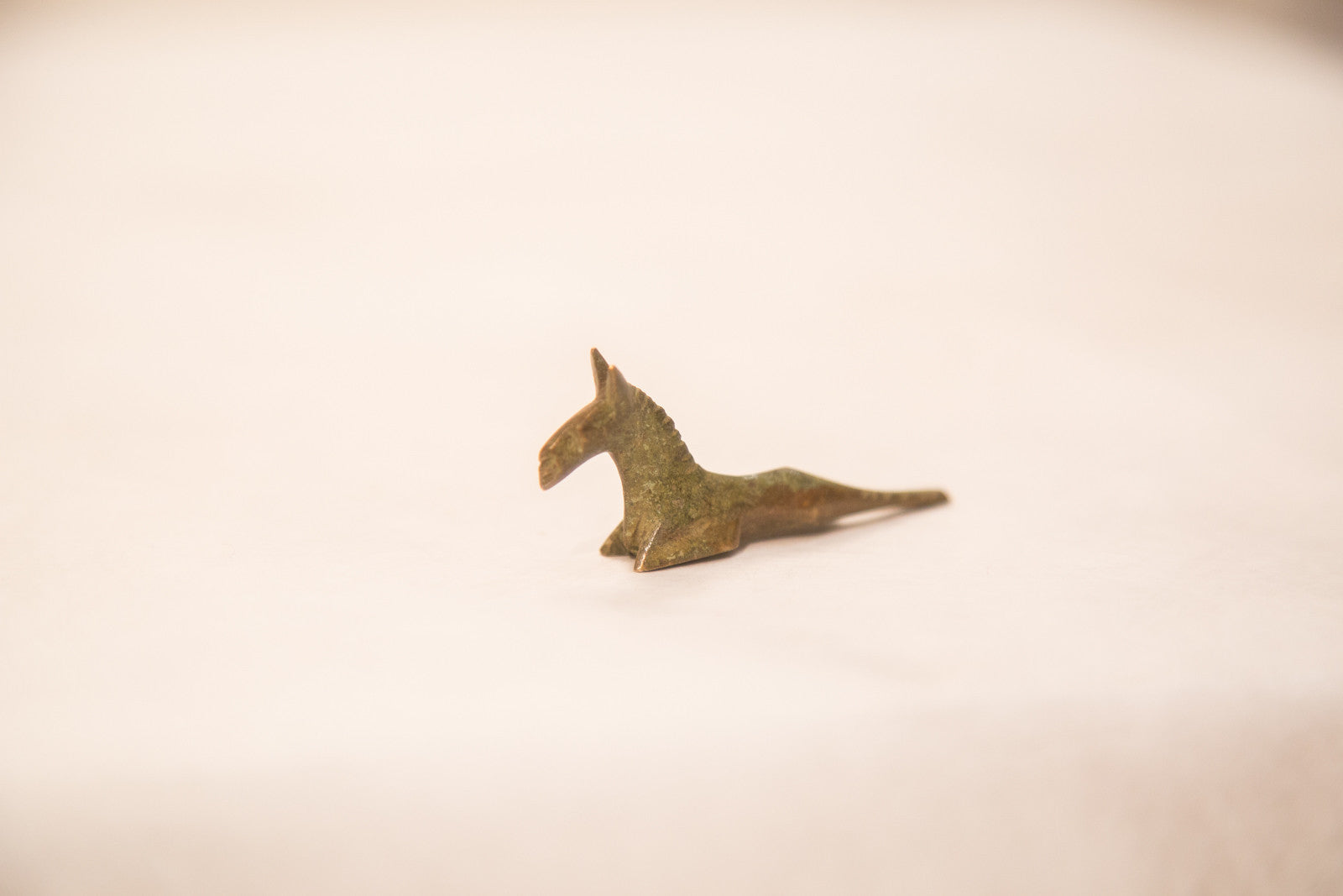 Vintage Resting Zebra Bronze Gold Weight