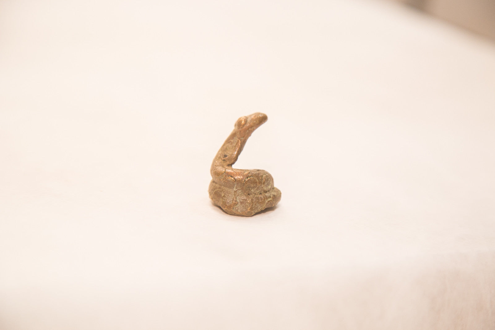 Vintage Dark Curled Up Snake Bronze Gold Weight