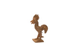 Vintage Ashanti-style bronze rooster gold weight with a dark, textured patina.