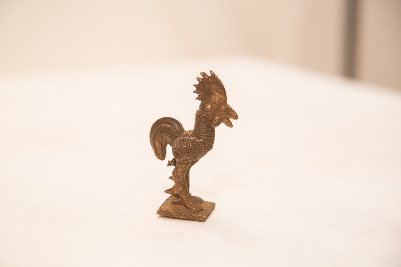 Vintage Dark Rooster Bronze Gold Weight