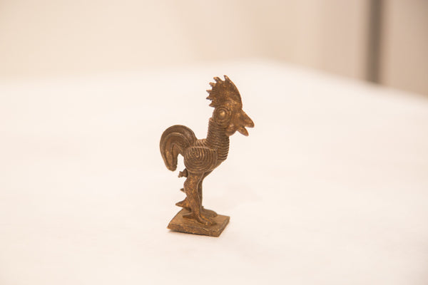 Vintage Dark Rooster Bronze Gold Weight