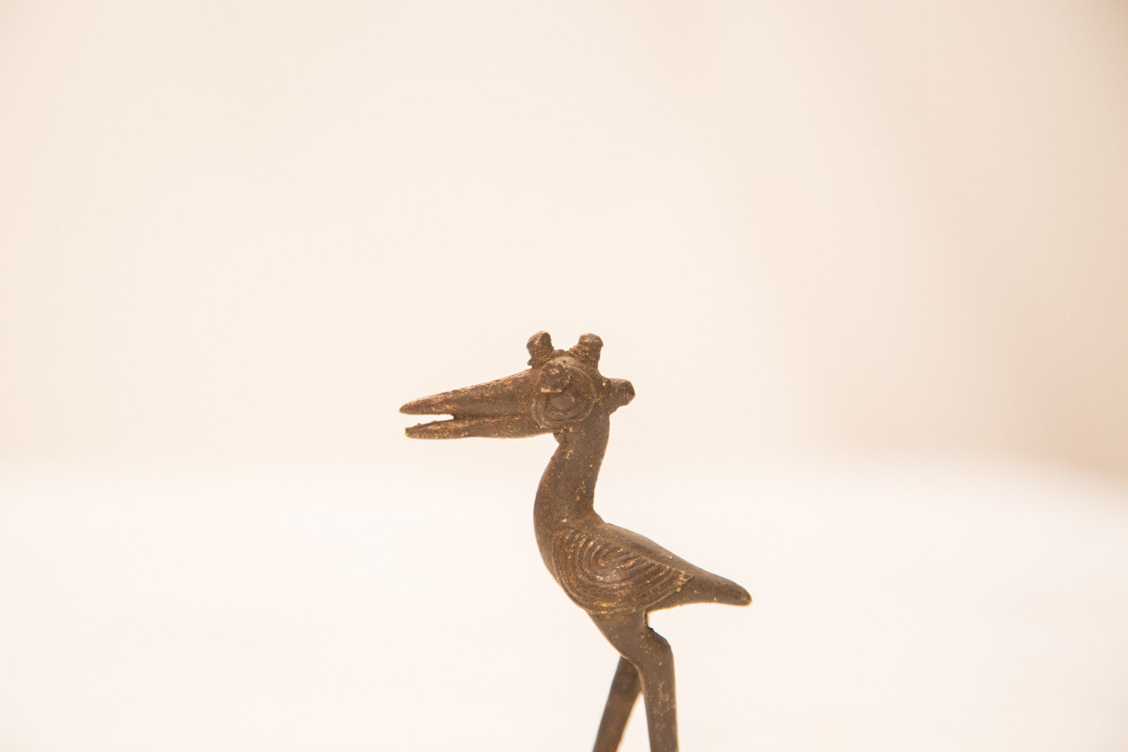 Vintage Pelican With Dark Patina Bronze Gold Weight