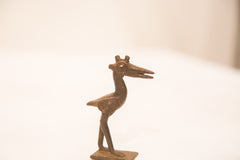 Vintage Pelican With Dark Patina Bronze Gold Weight