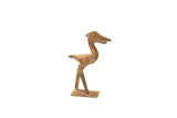 Vintage African bronze pelican gold weight with a stylized form and aged, oxidized patina.