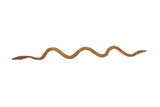 Vintage handmade wavy, textured, rustic brown iron snake collectible, mid 20th century.