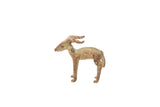 Vintage bronze impala ram gold weight with a rustic, blue-green oxidized patina.