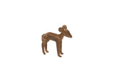 Vintage African bronze gold weight of a female impala with a dark, iron-like patina.