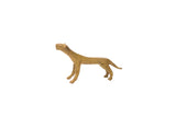 Vintage African bronze cheetah sculpture with a textured, golden patina.