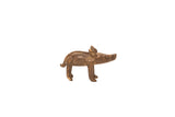 Vintage dark bronze handmade African boar sculpture, a collectible Ashanti gold weight.