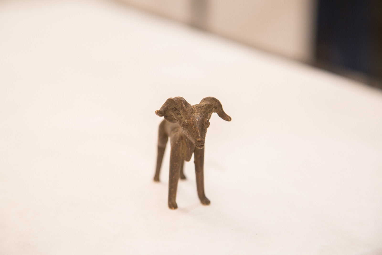 Vintage Dark Ram Curled Horn Bronze Gold Weight