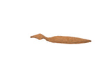 Vintage handmade small iron snake sculpture with a rustic, textured patina.