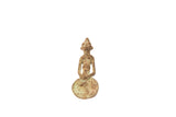 Vintage Ashanti spoon bronze gold weight shaped like a woman with a blue-green patina.